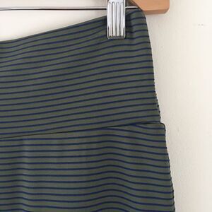 LuLaRoe Olive Green & Blue Stripe Cassie Pencil Skirt | XS